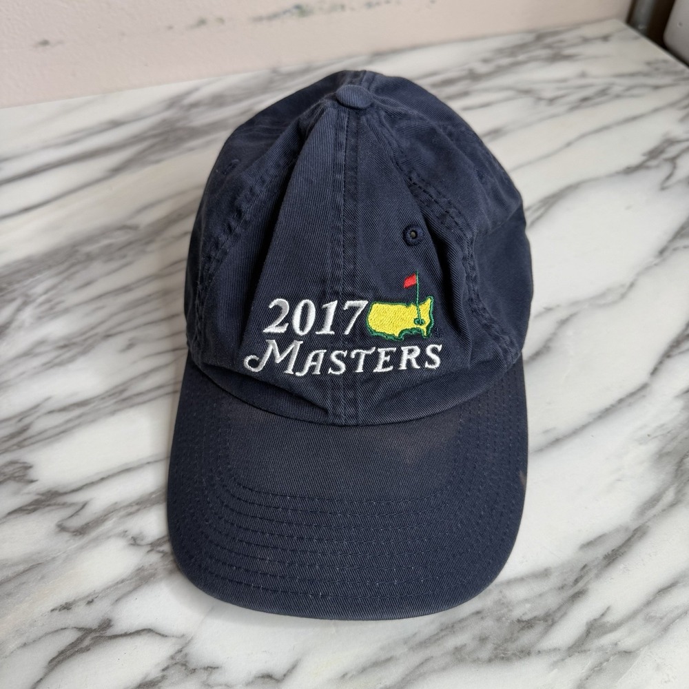2017 Masters Hat Augusta National Golf Navy Blue Adjustable Strapback Cap